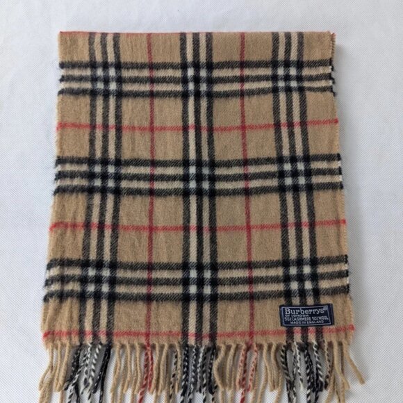 Burberry's Cashmere & Wool Check Scarf Beige – Unisex – Warm Designer Fashion - Picture 5 of 7